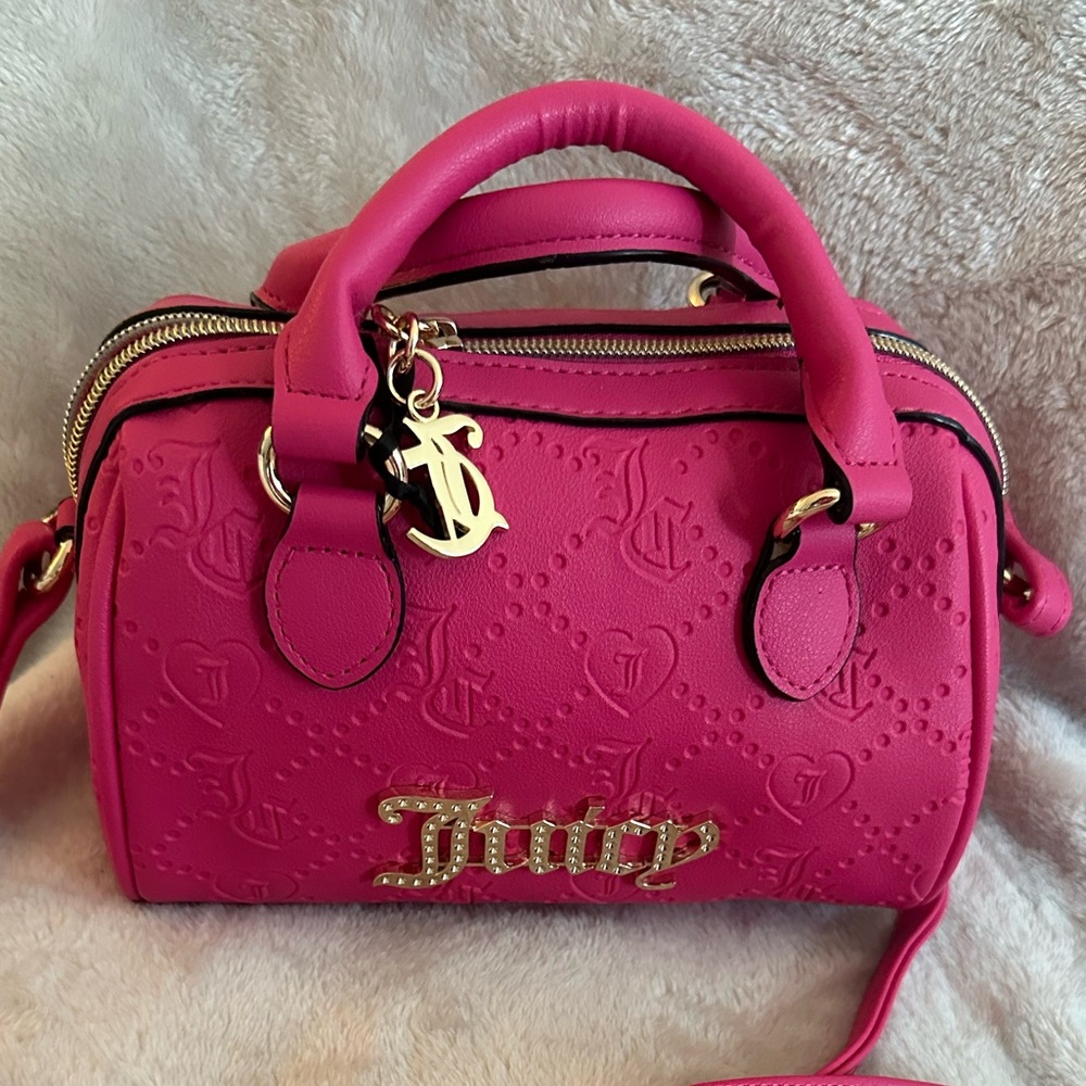 Juicy Couture Bright Pink Embossed Mini Satchel Crossbody